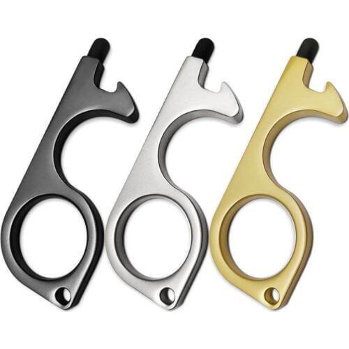 12 Personalized Multitool 4-in-1 Bottle Opener Keychain with Non-Contact Door Opener and Capacitive Stylus for iPhone, Tablet
