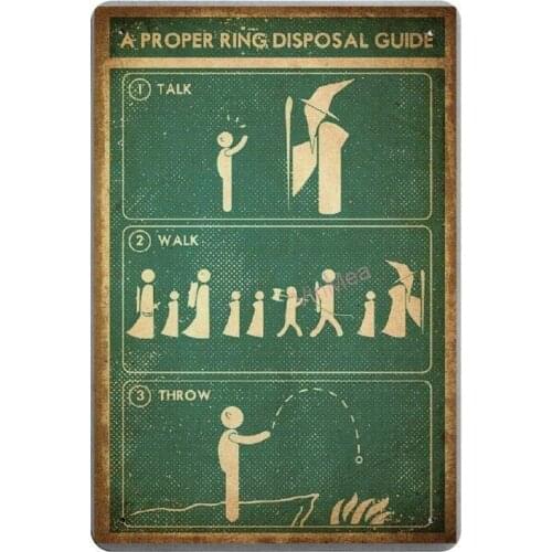 A Proper Ring Disposal Guide Retro Metal Tin Sign Plaque Poster Wall Decor Art Shabby Chic Gift Suitable 12x8 Inch