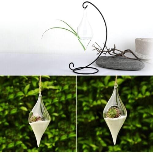 Hanging Glass Vase Hanging Terrarium Plant Flower Clear Container Hanging Vase Indoor Home Decoration Creative