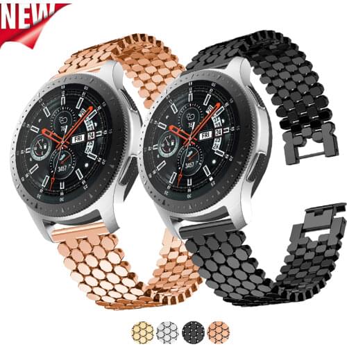 20mm 22mm Stainless Steel Watchband for Samsung Galaxy Watch 46mm/Active 40mm/Gear S3 Classic/Gear GT2 Pro Sport Band Link Strap