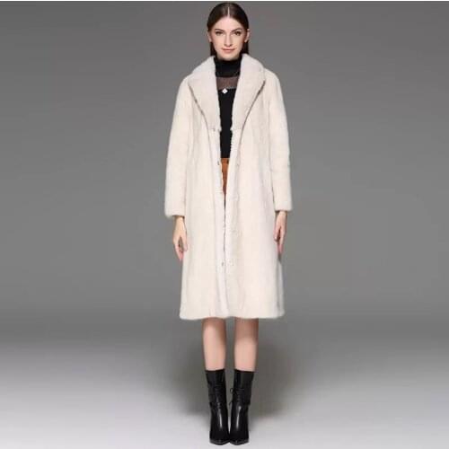 2021 Brand luxury women natural mink fur jacket long style with sashes elegant lady high quality Imported winter fur coat