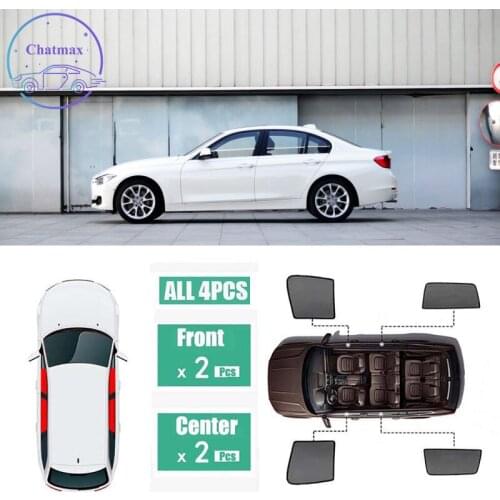 For BMW 3 Series 2013-2018 Window Sunshade UV Protection Ray Blocking Mesh Visor Laser Black Net Yarn