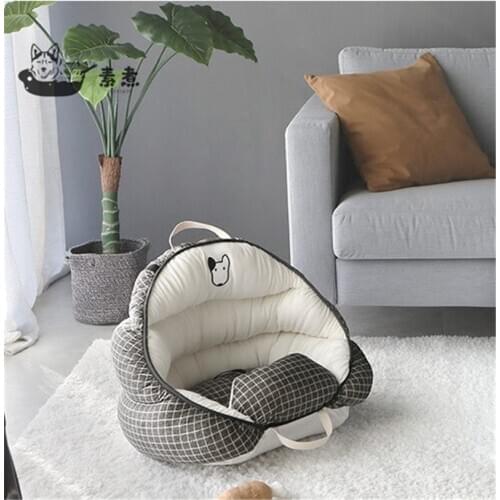 Cat Nest Pet Bed Comfortable Velvet Fleece Car Dog Bed Half Cover Winter Cat Villa Bed for Small Medium Cat Bed Kennel House