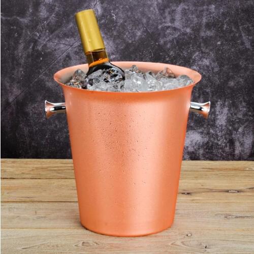 Stainless steel rose gold ice bucket / red wine barrel / plated champagne Cooler/ beer barrels / wine ice bucket / buckets 5L