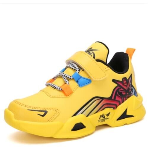 Spring and Autumn Kids Shoes Cartoons Boys Girls Sports Shoes Lightweight Children Leather Waterproof Casual Walking Shoes