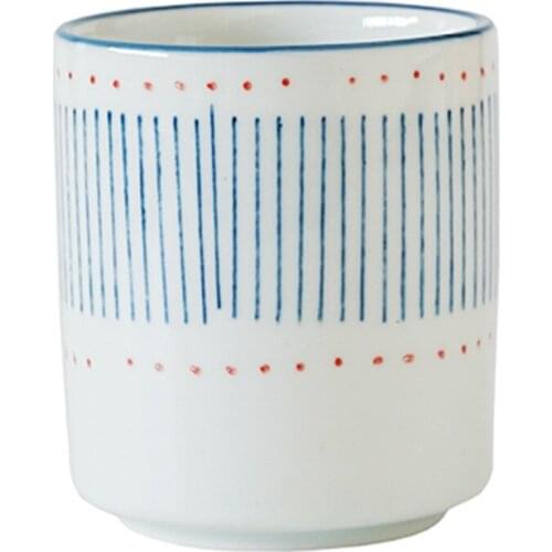 Vintage Strip Water Cup Japanese Ceramic Tea Bowl Big Volume Pottery Teacup Container Teaware Drinkware Teacups Crafts