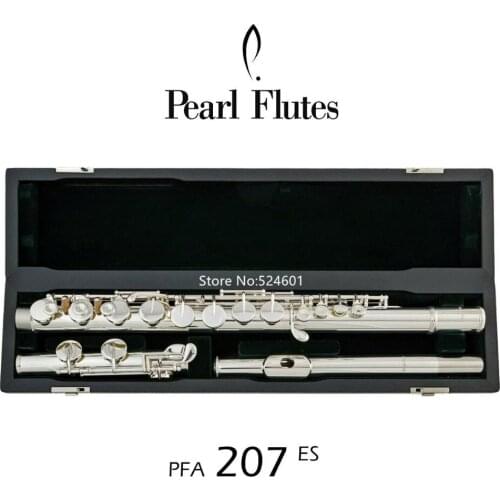 Pearl Alto Flute PFA-207-ES 16 keys Closed Hole G Tune Straight Headjoint Sliver Plated Musical instrument Free Shipping