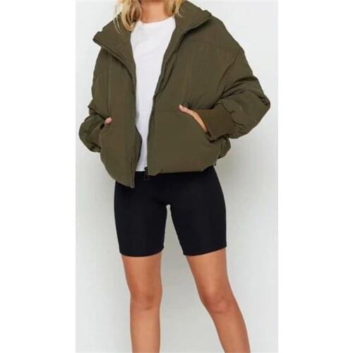 ZXQJ Women 2021 Fashion Oversized Thick Warm Bread Cotton Coat Vintage Long Sleeve Pockets Female Outerwear Chic Tops