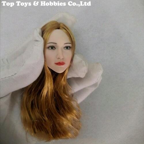 1/6 Scale GLF Female Head Carving Model Asian Long Hair Young Girl Head Doll For 12" Action Figure Body Toys