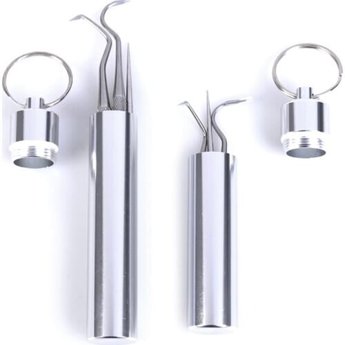 1Set Portable Stainless Steel Toothpick Suit Reusable Waterproof Fork Case For outdoor Travel Camping EDC Accessories