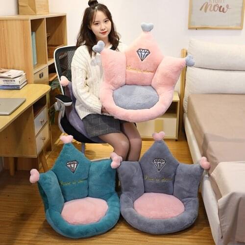 1PC NEW Rainbow Crown Pillow Animal Seat Cushion Stuffed Plush Sofa Indoor Floor Home Chair Decor Winter Children Lover Gift
