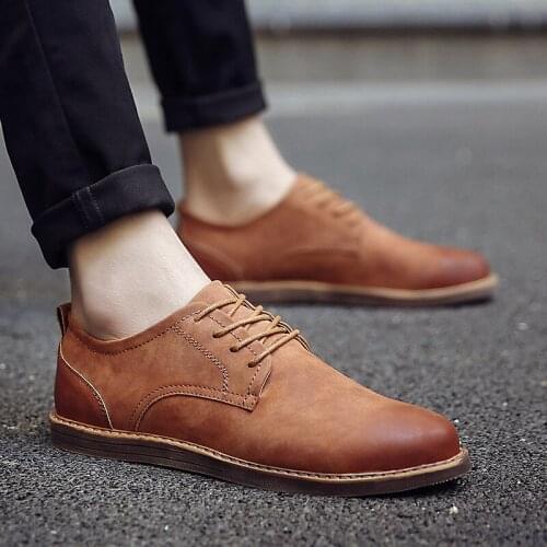 2021 Luxury Brand Mens Leather Shoes Spring Autumn Rerby Shoes Oxfords Fashion Casual Dress Shoes Man Business Lace-up Non-slip