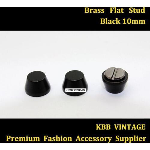 25pc 10mm Screwback Flat Spikes Punk DIY Studs Leathercraft Black