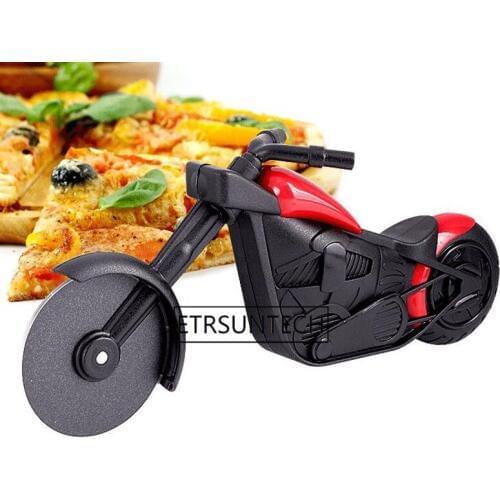50pcs Motorcycle Pizza Cutter Stainless Steel Pizza Wheel Cutter Motorbike Roller Pizza Knives Kitchen Tools Gift