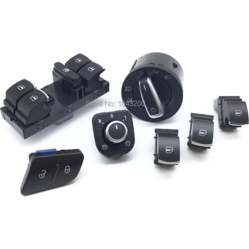 5ND959565A For Volkswagen VW Passat B6 3C Window Headlight Mirror Door Control Switch Button OE# 3C0962125B 5ND941431A 5ND959857