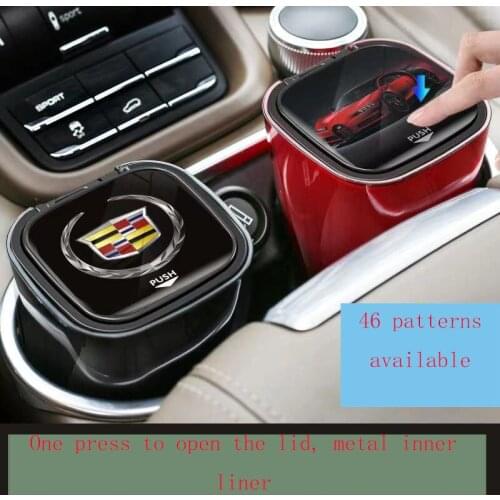 Car Accessories Portable LED Light Car Ashtray Universal Ashtray Frame Car Shape 46 Icons Can ChooseExclusive Car Logo
