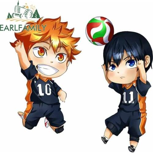 EARLFAMILY 13cm x 12.5cm For Haikyuu Car Stickers Graffiti Decal Sunscreen Creative Vinyl Material Occlusion Scratch Decoration