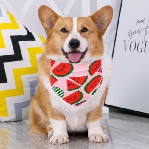Dog Bandana Fruit Pattern Super Absorbent Cotton Pet Dog Bib for Dining Soft And Small Pet Fruit Theme Summer Small Fresh Scarf