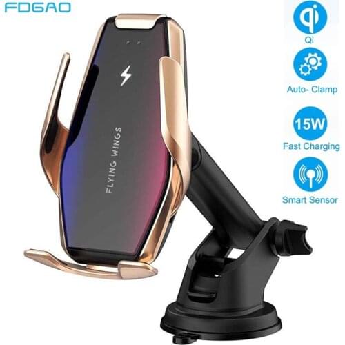 Wireless Charger 15W Qi Fast Charging Car Mount Automatic Clamping Air Vent Phone Holder for iPhone 12 11 XS X 8 Samsung S21 S20