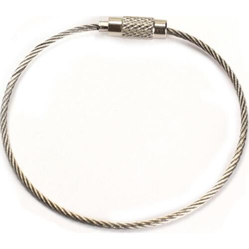 5pcs/10pcs/20pcs Stainless Steel Wire Keychain wire rope key Chain carabiner Cable Key Ring Keyring for Outdoor Hiking 15CM L