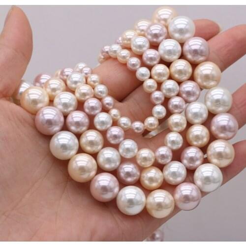New Style Section Shell Bead Mix-Color Round Loose Beads Charms For Jewelry Making DIY Necklace Bracelet Earrings Ring Accessory