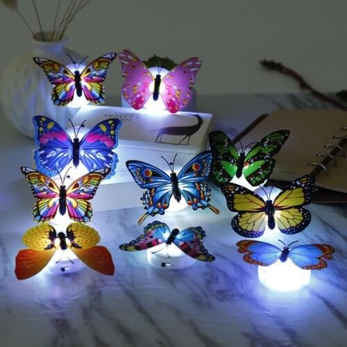 Colorful Butterfly LED Night Light Lamp Home Room Party Desk Wall Decor Home Living Kid Room Fridage Bedroom Decor Dropshipping