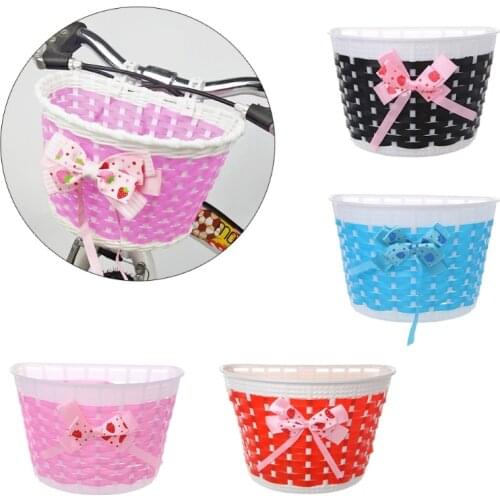 Children Bicycle Storage Scooter Handle Bar Carrier Bicycle Basket Front Bag Rear Cycling Hanging Panniers Bike Bowknot