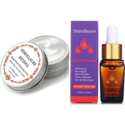 Dimollaure Retinol Cream Whitening Moisturizing kojic acid serum Remove Freckle melasma Melanin sunburn Acne scar dark Spot