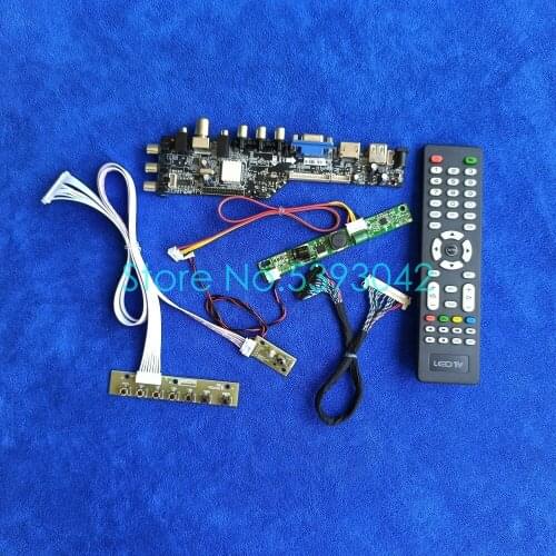 DVB-T 1366*768 60Hz LDE USB VGA AV fit LM185WH2/HM185WX1/HT185WX1 LCD panel drive board kit 3663 digital signal LVDS 30-Pin