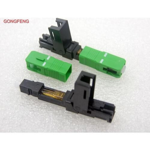 GONGFENG 100pcs NEW FTTH Embedded Optic Fiber Fast Connector CATV Cold Connector SC\APC self Propelled Quick Connector Special