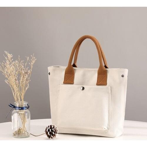 Canvas Tote Bags for Women Cloth Fabric Luxury Handbags 2021 New Style Fashion Vintage Portable Shoulder Bag Casual Shopping Bag
