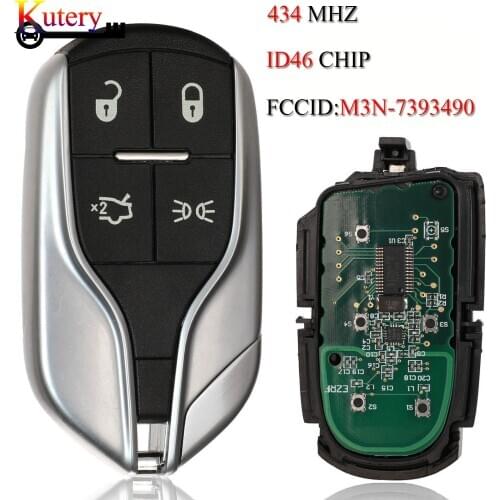 Kutery 5PCS/Lot Remote Smart Car Key For Maserati Quattroporte President Ghibli 2012-2015 4 Buttons 433MHZ ID46 Chip M3N-7393490