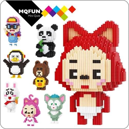 Linkgo cartoon Anime Dog Arale Friends Rilakkuma Micro Diamond Building Blocks bricks 3D DIY assembly Modeling educational toy