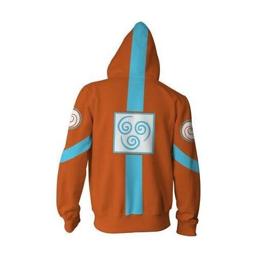 Avatar: The Last Airbender Costumes Aang Sweatshirts Cosplay 3D Printed fashion Cartoon zip Jackets Mens hooded