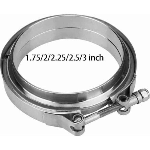 Stainless Steel with Male/Female Flange 1.75/2/2.25/2.5/3 inch Downpipes Pipe Turbo Exhaust V-Band V Clamps Kits