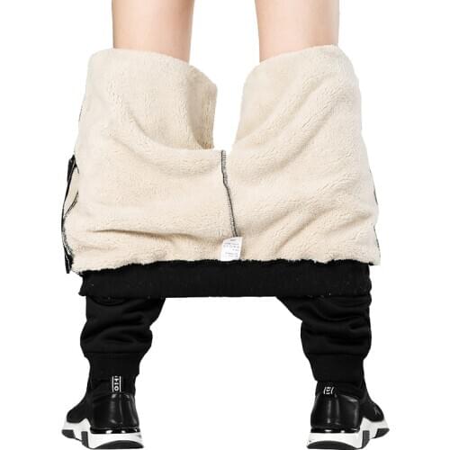 2020 New Mens Wool Pants Velvet Cashmere Pants Men Thick Fleece Joggers Winter Warm Pant Heavyweight Trousers Men Sweatpants