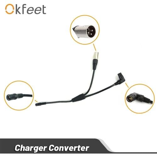 Okfeet Ebike Battery Charger Converter DC2.1 RCA Plug Cannon Plug Convertion