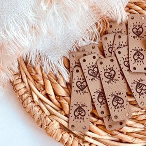Personalize Your Design Logo Labels for Handmade Products，leather tags for crochet，Leather Labels