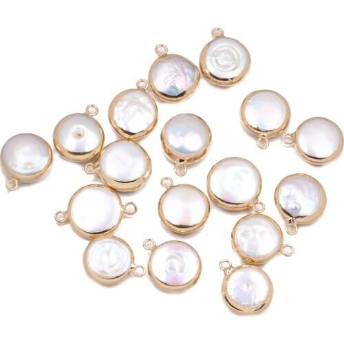 Natural Freshwater Pearl Pendants Round shape Charms Pendants For jewelry making DIY Necklaces Bracelet earrings Accessories