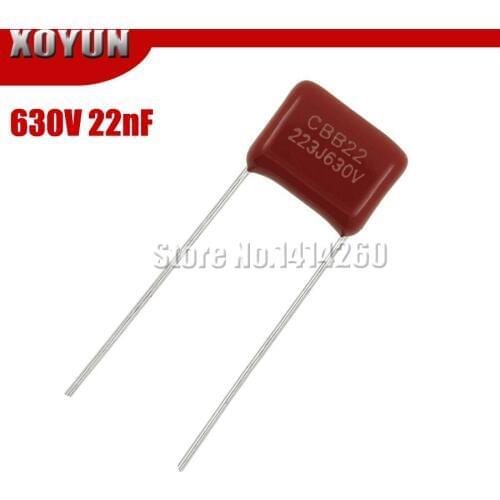 10PCS 630V223J 22NF Pitch 10MM 223 630V 0.022uF CBB Polypropylene film capacitor