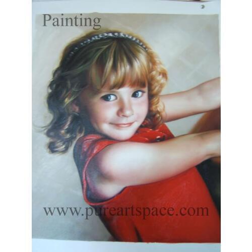 Custom Top quality kid portrait oil painting hand portrait oil painting from photo gifts for you family