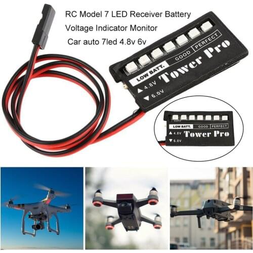 RC Model 7 LED Receiver Battery Voltage Indicator Monitor Car 4.8/6v KG Battery capacity indicator TOWER-PRO