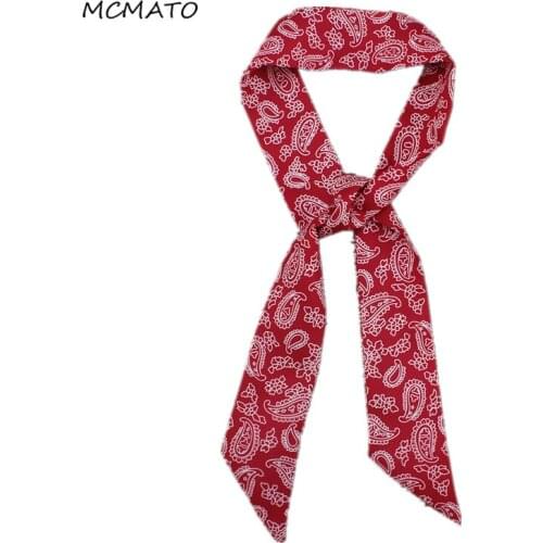 New Design Scarf Bohemian Cashew Print Tie Women Silk Scarf Fashion Head Scarf Brand Handle Bag Ribbons 95cm*5cm Small Scarves