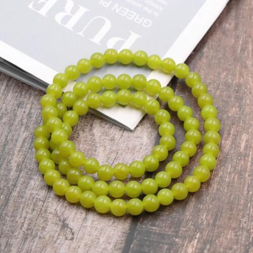 3 Layers Genuine Olive Green Bracelet Natural Stone Jades Olivine Peridot Gifts Round Beads Bracelets Bangles Jewelry 21" A974