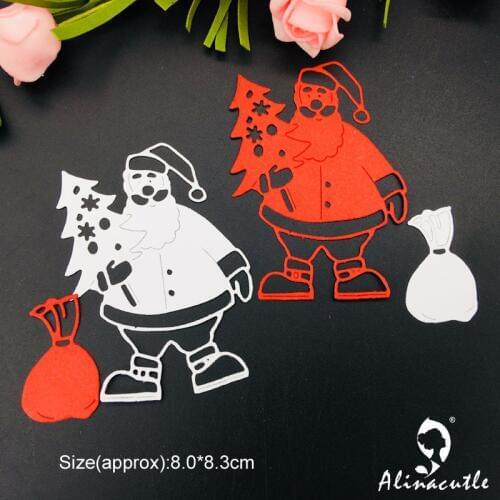 Die Cut Metal Cutting die Father Christmas Santa Tree Scrapbooking Paper Craft Handmade Card Punch Art Cutter Alinacutle