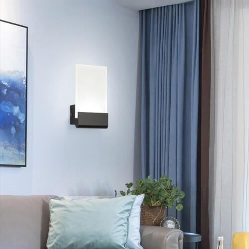 Dimmable/N 6W LED Wall Sconce Light Fixture Acrylic Bedside Lamp Decor Corridor White/Black Shell