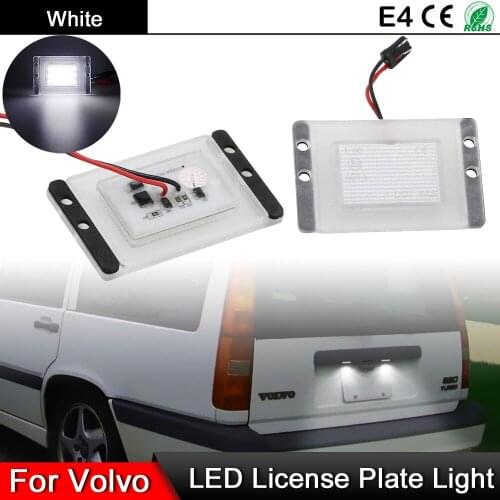 1 Pair For Volvo V70 1997-2000 For Volvo 850 1991-19967 High Brightness White LED License Plate Light Number Plate Lamp