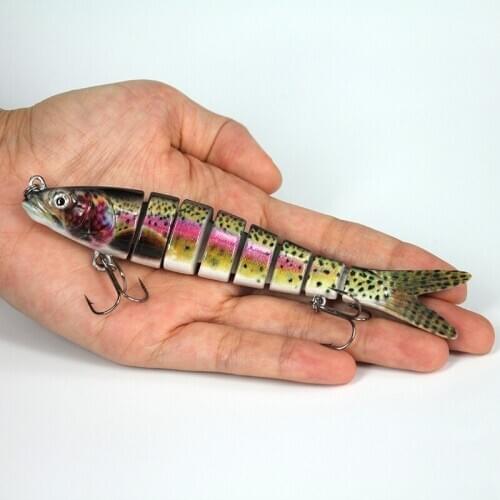 1Pc 142mm/30g 8 Sections Minnow Herring Swimbait Hard Bait Lifelike Bass Carp Pike Fishing Lure Fishing Hook Fishing Tackle