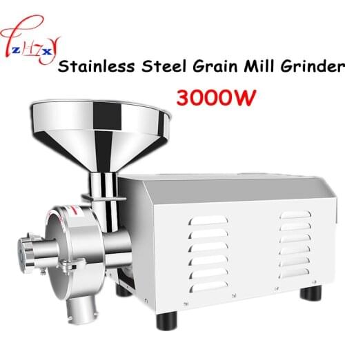 3kW Superfine stainless steel grain mill grinder Commercial herbal medicine Pulverizer Dry grinding machine 50-80kg/h 110v/220v
