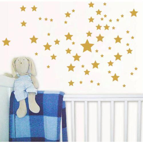 56 pcs Various size Stars Wall Stickers Kid Decal Art Nursery Bedroom Vinyl Decoration